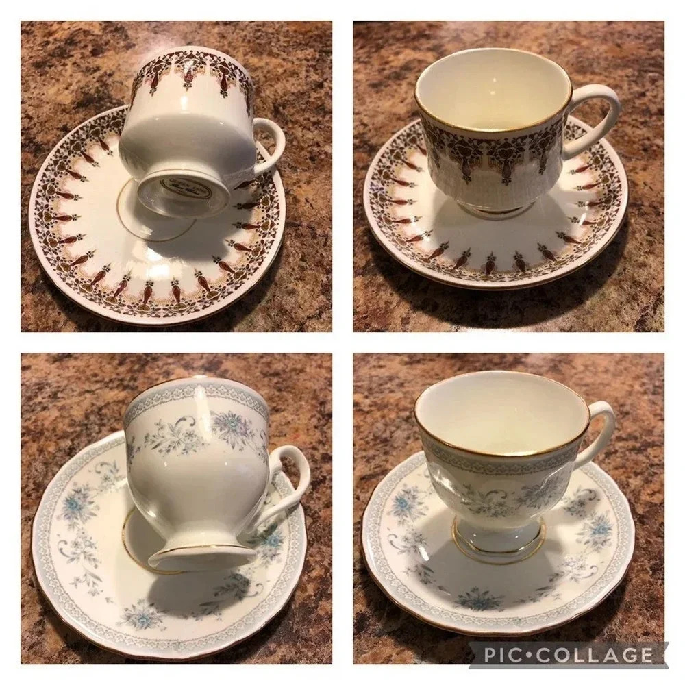 Teacup and saucers 2 sets lot
